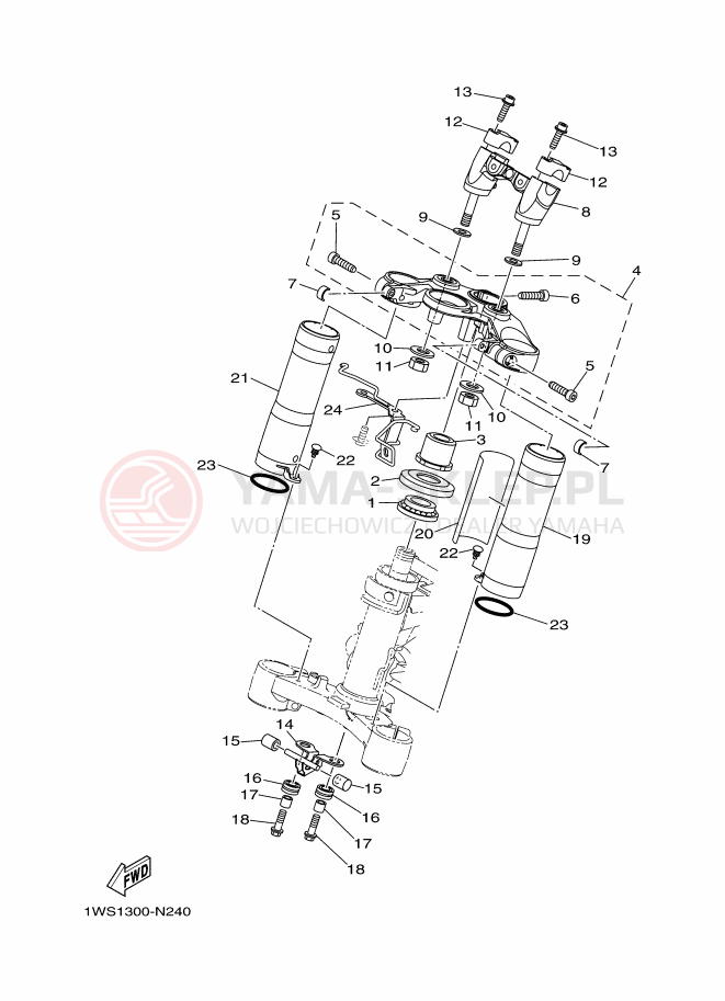 Schemat "Półki zawieszenia" do Yamaha MT-07