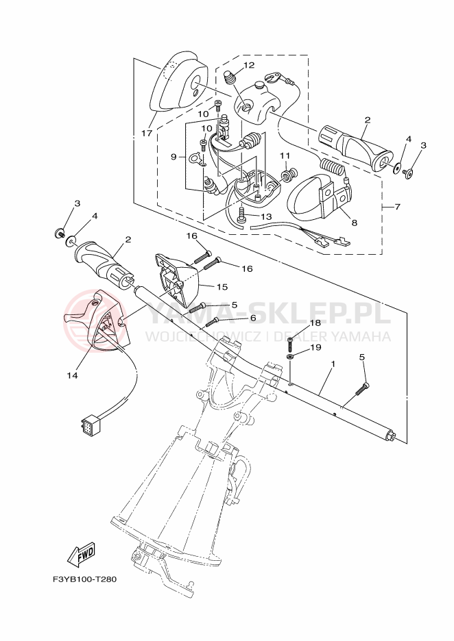 Schemat "Kierownica i osprzęt" do Yamaha EX