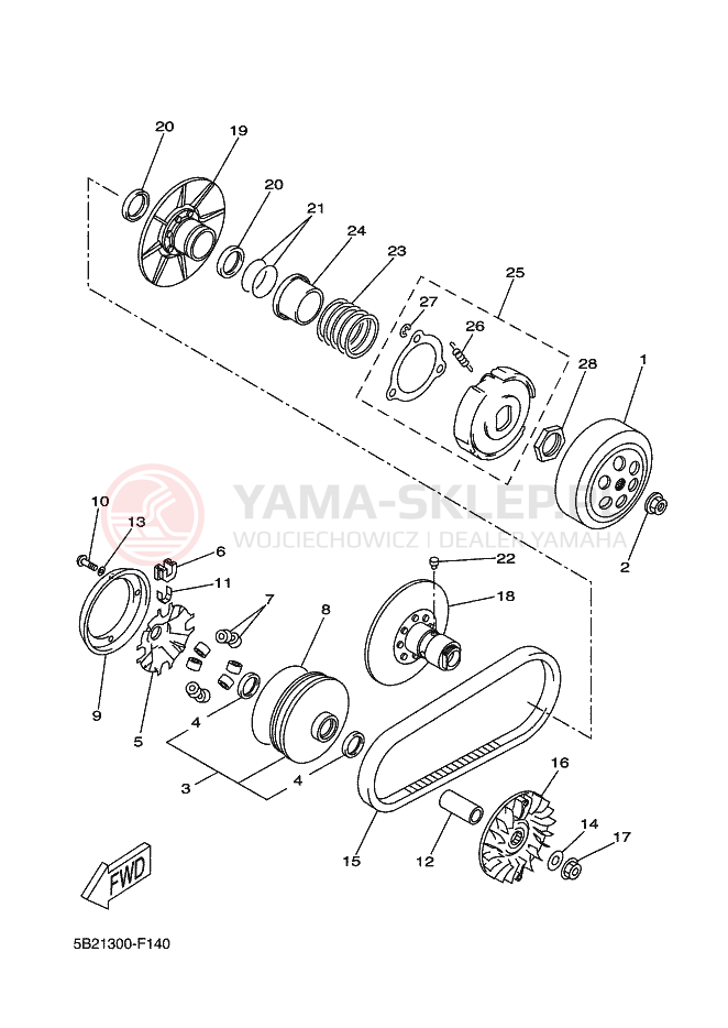 Schemat "sprzęgło" do Yamaha X-MAX 250