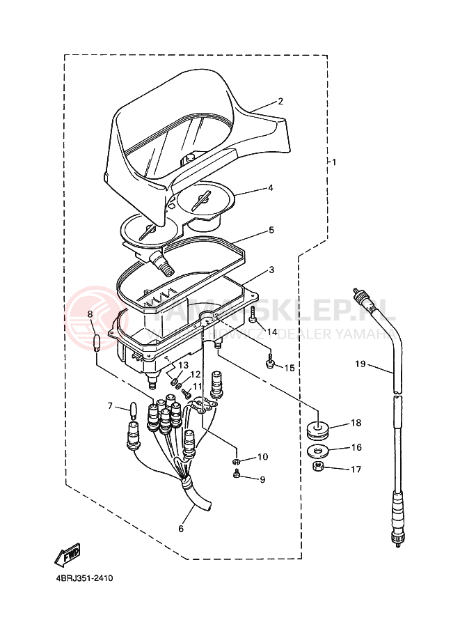 Schemat "licznik" do Yamaha XJ600S DIVERSION