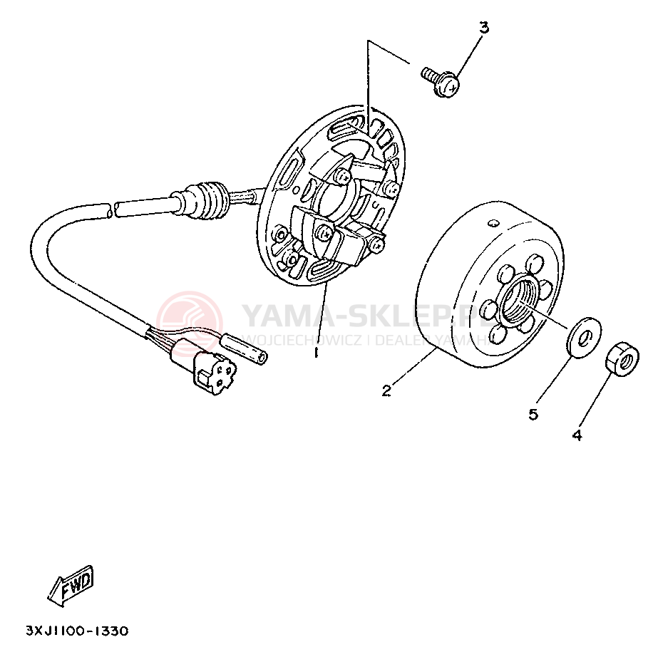 Schemat "prądnica" do Yamaha YZ125
