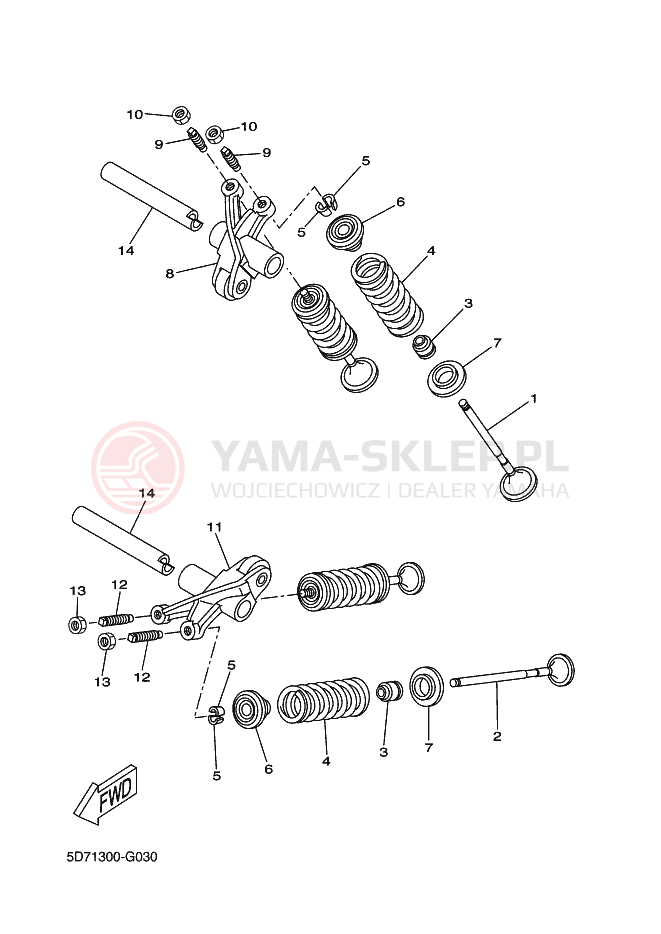 Schemat "zawory" do Yamaha YZF-R125