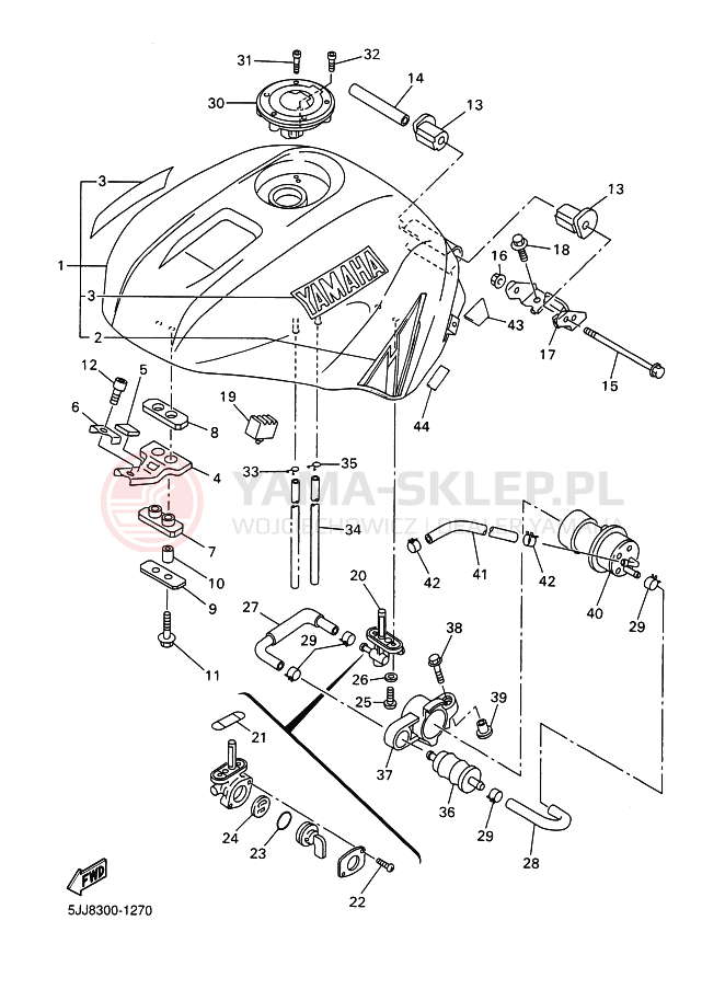 Schemat "zbiornik paliwa" do Yamaha YZF-R1 R1