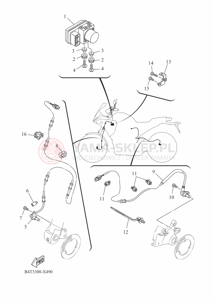 Schemat "układ elektryczny" do Yamaha TRACER 7