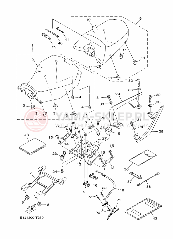 Schemat "siedzenie" do Yamaha TRACER 900 GT