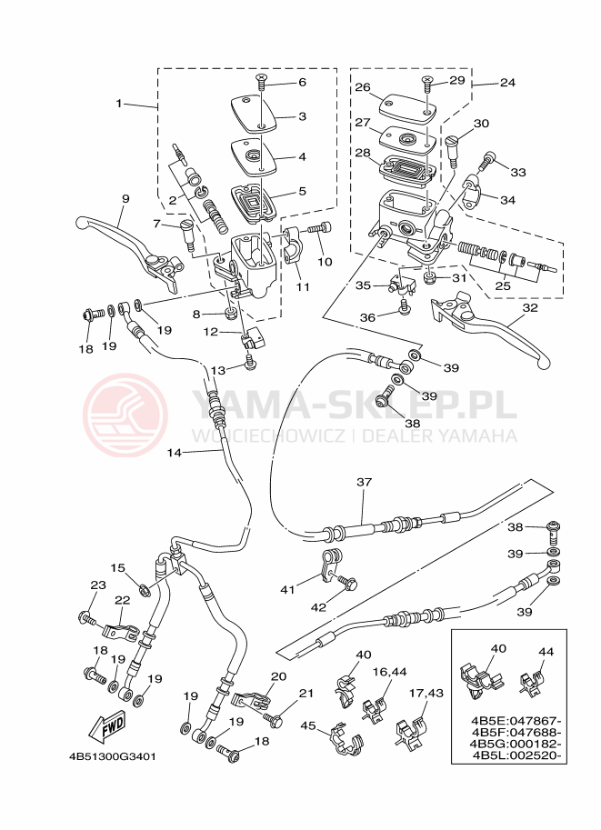 Schemat "Pompa hamulcowa przednia" do Yamaha TMAX