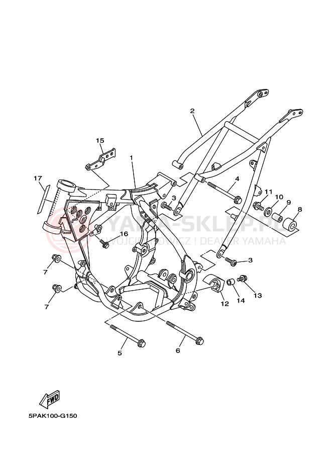 Schemat "rama" do Yamaha YZ85