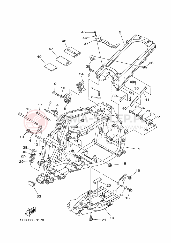 Schemat "rama" do Yamaha YFZ450R