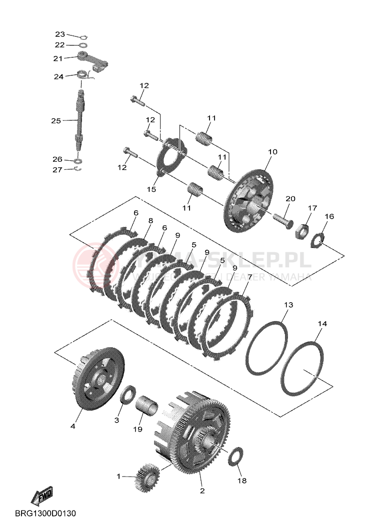 Schemat "sprzęgło" do Yamaha MT-03