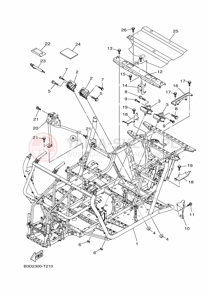 Schemat "rama" do Yamaha WOLVERINE R