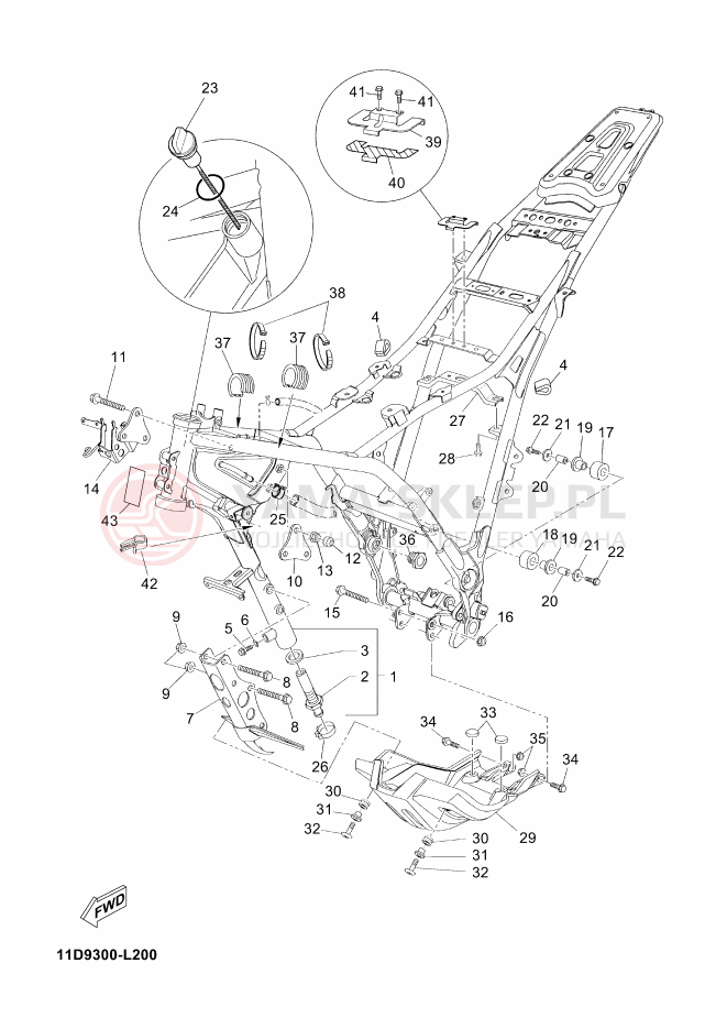 Schemat "rama" do Yamaha TENERE
