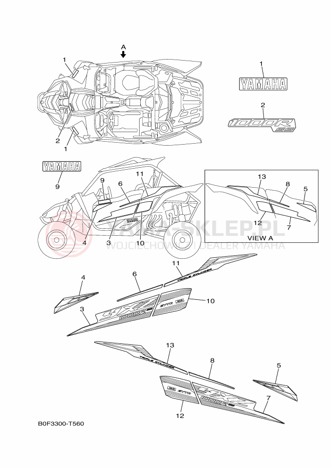 Schemat "Naklejki" do Yamaha YXZ1000R SS