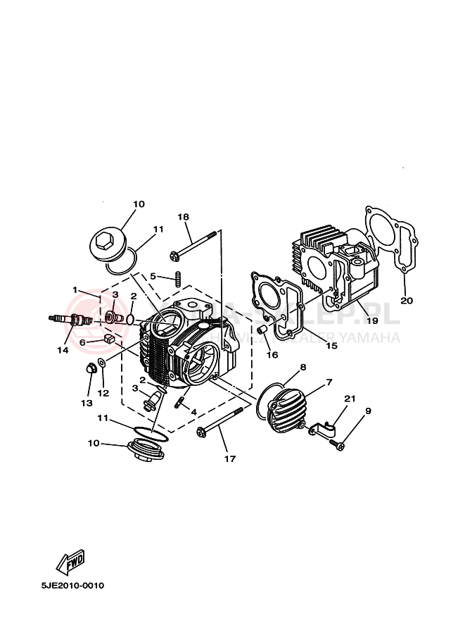 Schemat "cylinder" do Yamaha YB-1 YB-1FOUR YB1-4