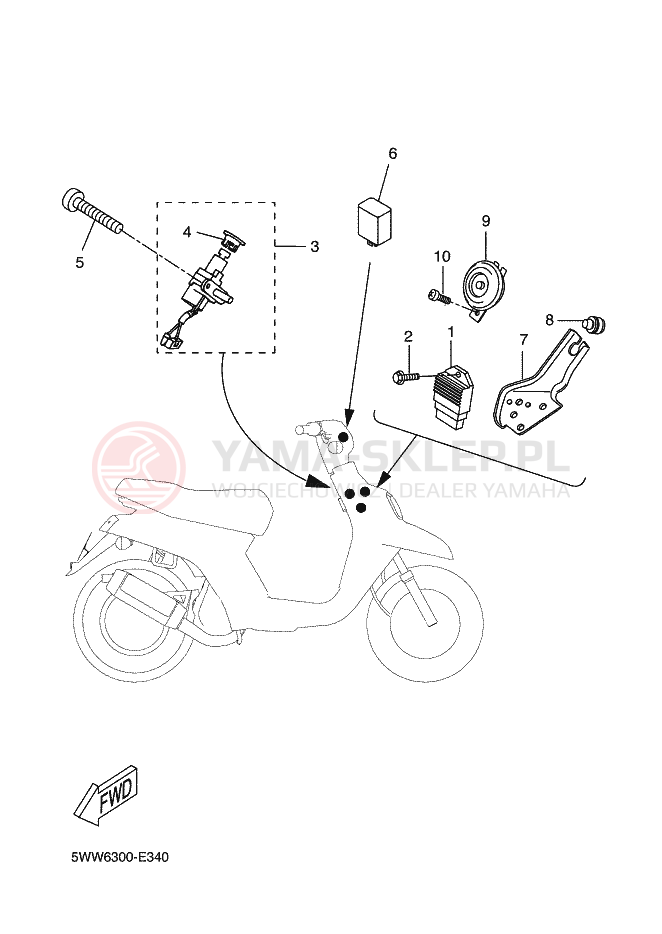Schemat "układ elektryczny" do Yamaha BWS