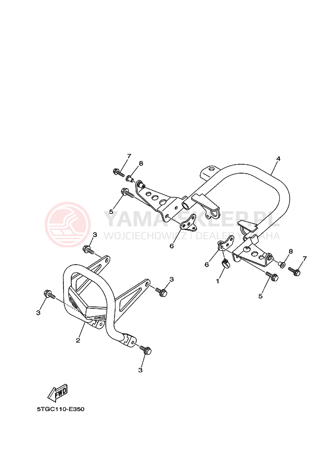 Schemat "osłona / stelaż" do Yamaha YFZ450