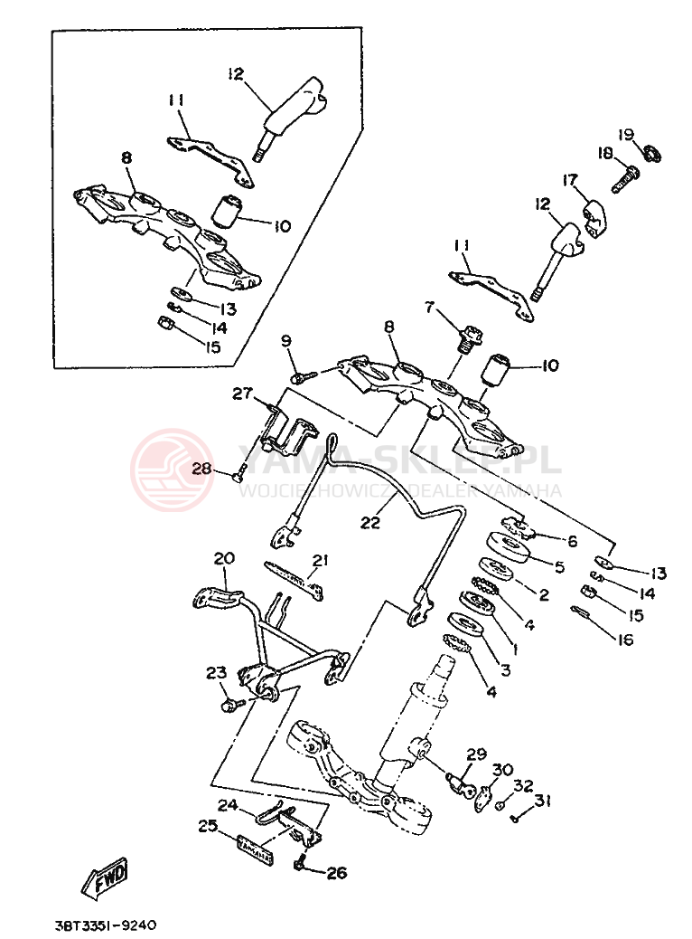 Schemat "Półki zawieszenia" do Yamaha XV535 VIRAGO