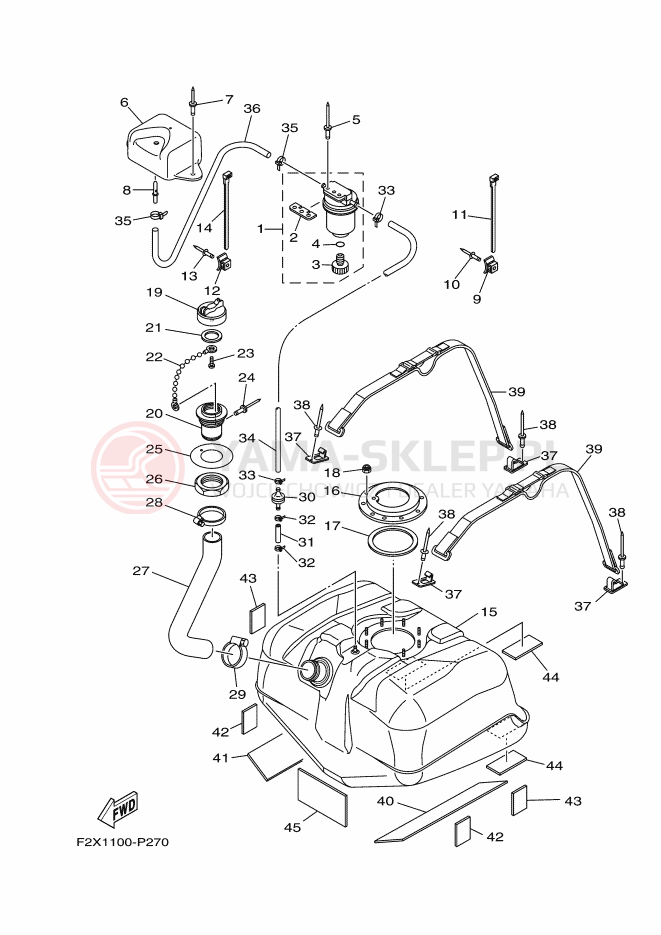 Schemat "zbiornik paliwa" do Yamaha VX LIMITED