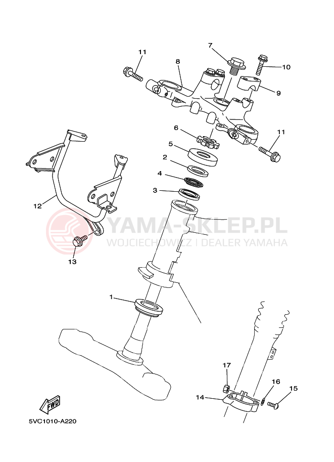 Schemat "Półki zawieszenia" do Yamaha TW225E