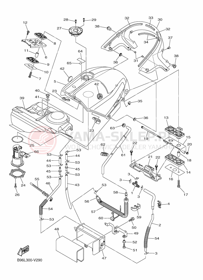 Schemat "zbiornik paliwa" do Yamaha FJR1300AS