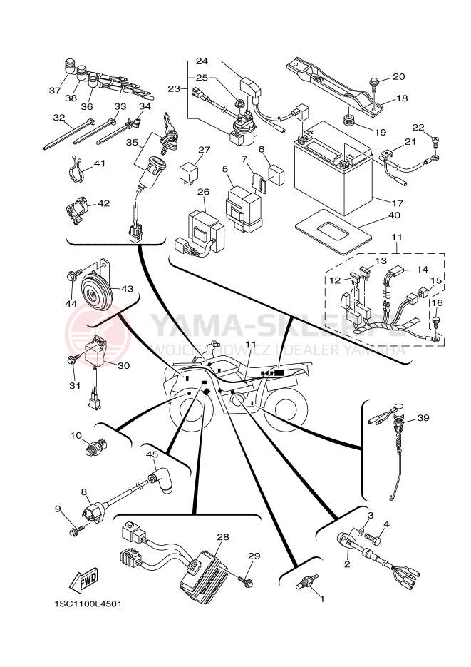 Schemat "układ elektryczny" do Yamaha YFM300