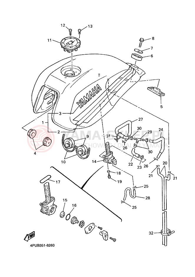 Schemat "zbiornik paliwa" do Yamaha XJR1200SP