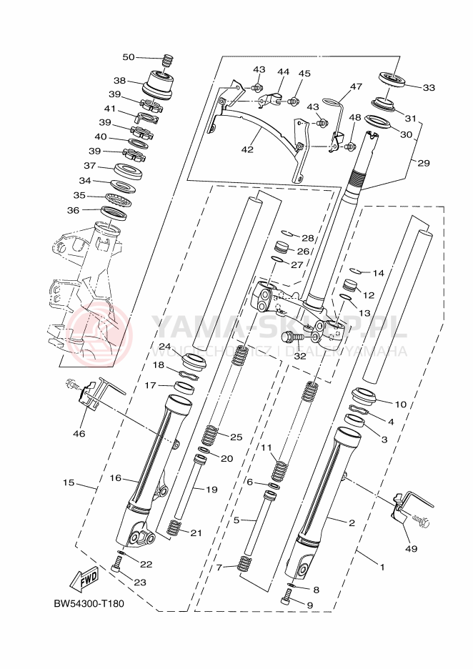 Schemat "Półki zawieszenia" do Yamaha D'ELIGHT