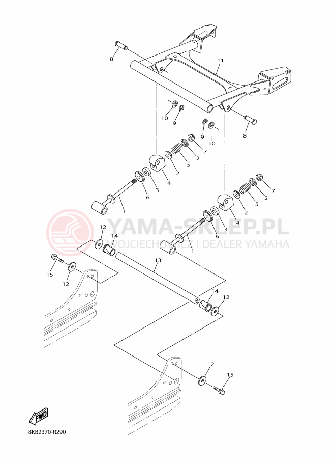 Schemat "TRACK SUSPENSION" do Yamaha VK PROFESSIONAL II EPS