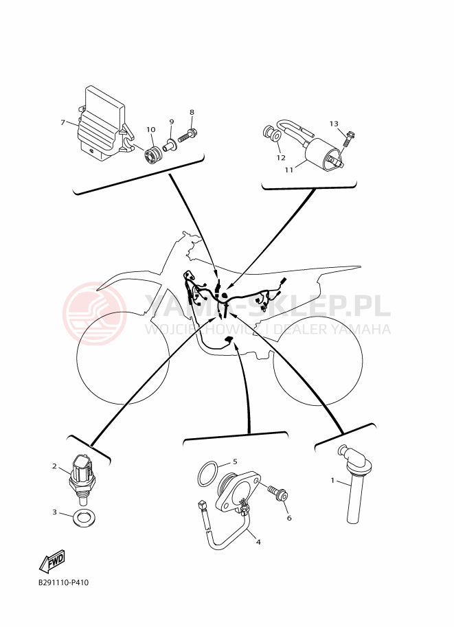 Schemat "układ elektryczny" do Yamaha WR250F