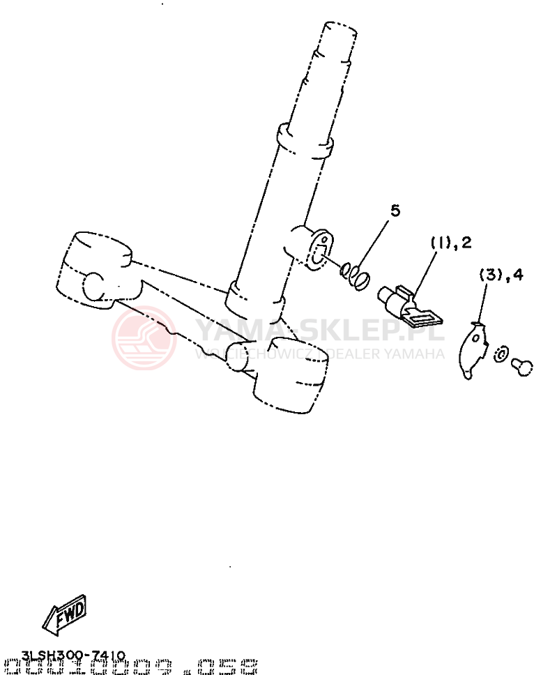 Schemat "Amortyzatory przód" do Yamaha XV250S