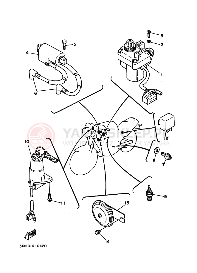 Schemat "układ elektryczny" do Yamaha R1-Z