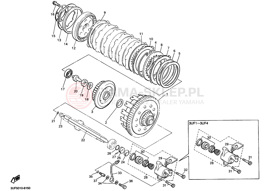 Schemat "sprzęgło" do Yamaha VMAX12 VMAX1200