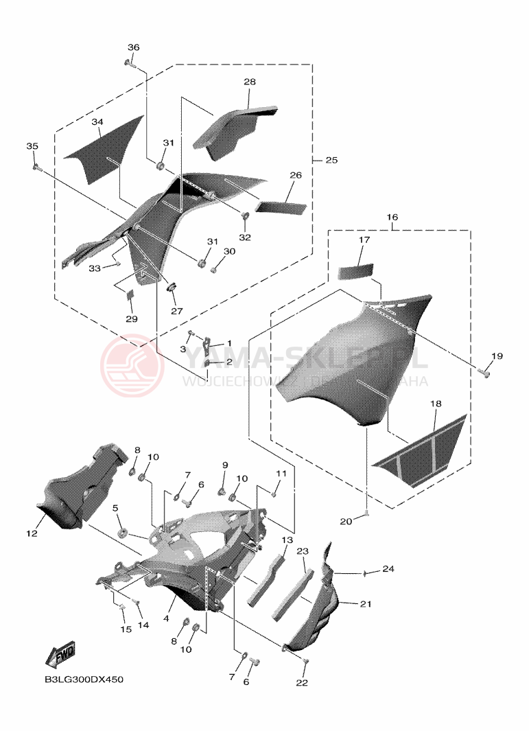 Schemat "POKRYWA 5" do Yamaha YZF-R1