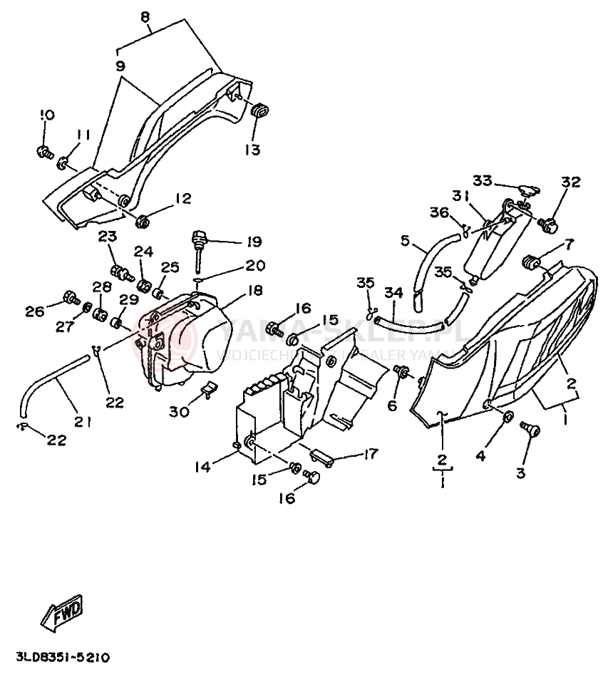 Schemat "Pokrywa boczna" do Yamaha XTZ750 SUPERTENERE