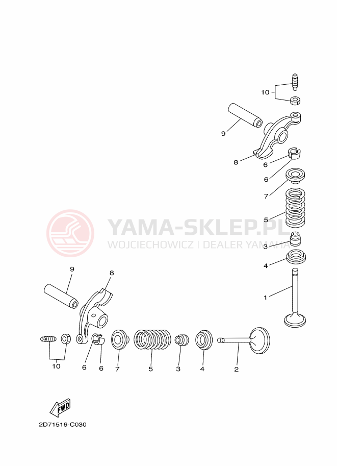 Schemat "zawory" do Yamaha YBR125