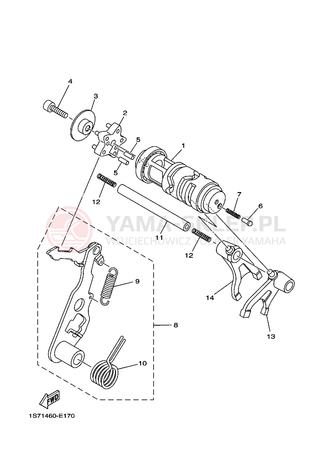 Schemat "Wodziki, automat" do Yamaha T135FI
