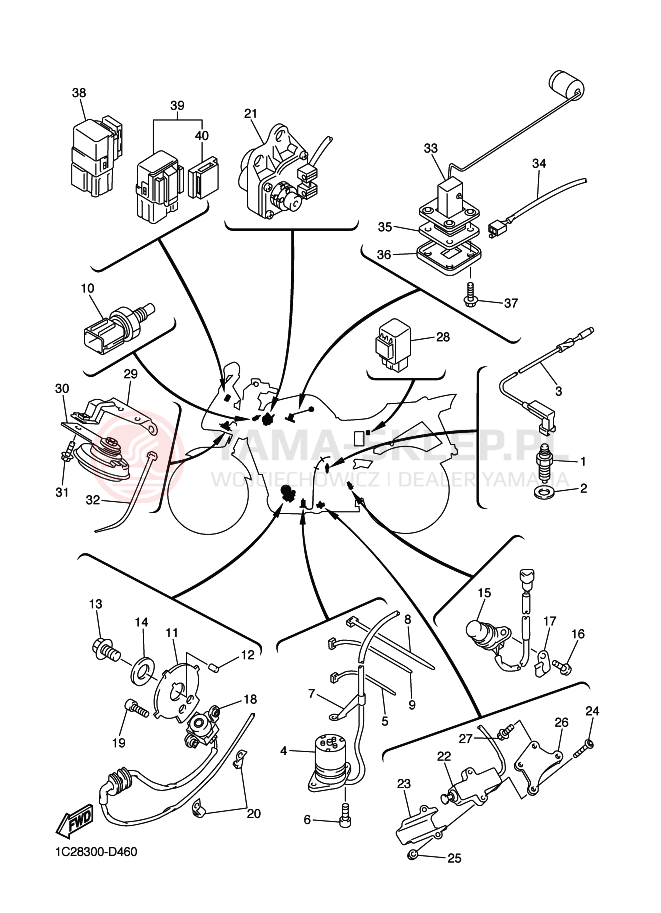 Schemat "układ elektryczny" do Yamaha FZS1000