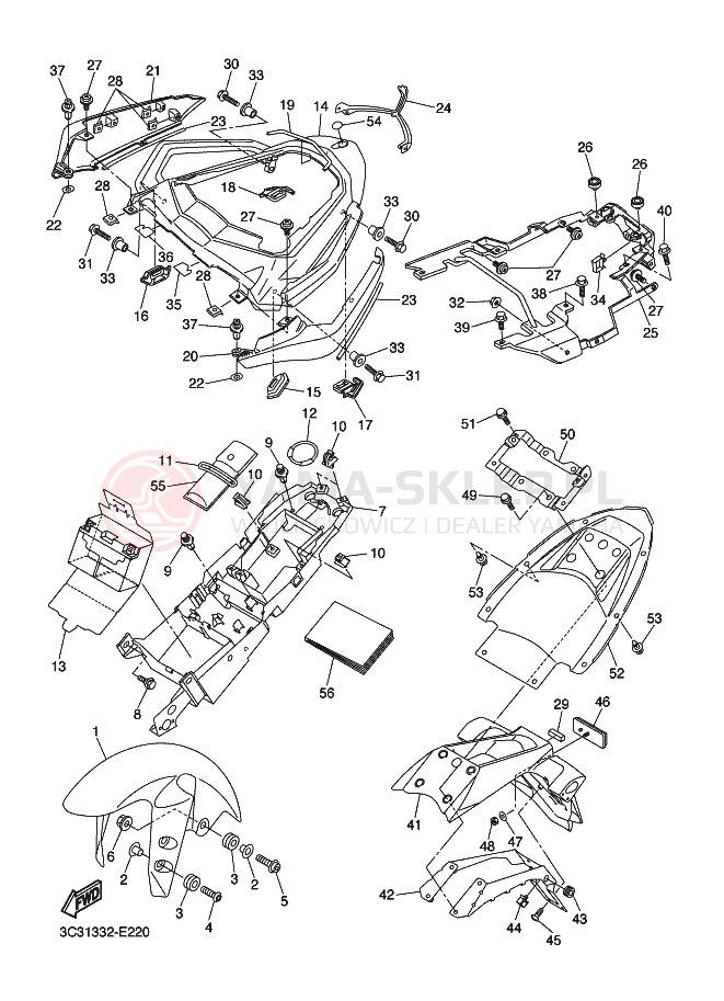 Schemat "błotnik" do Yamaha FZ1-S FAZER