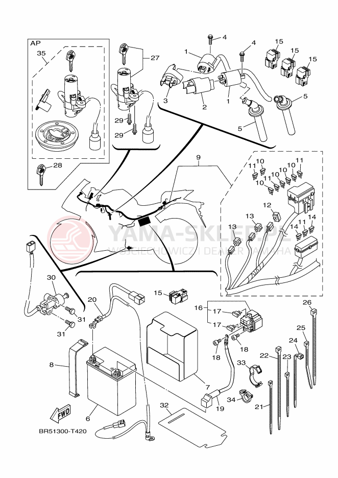 Schemat "układ elektryczny" do Yamaha YZF-R3