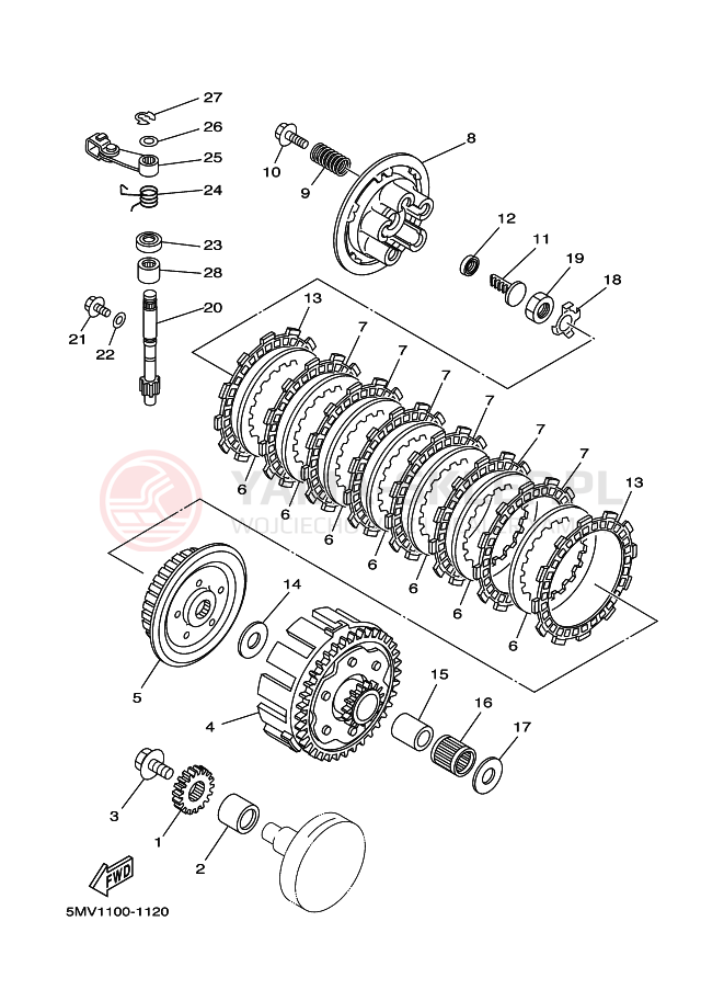 Schemat "sprzęgło" do Yamaha YZ125