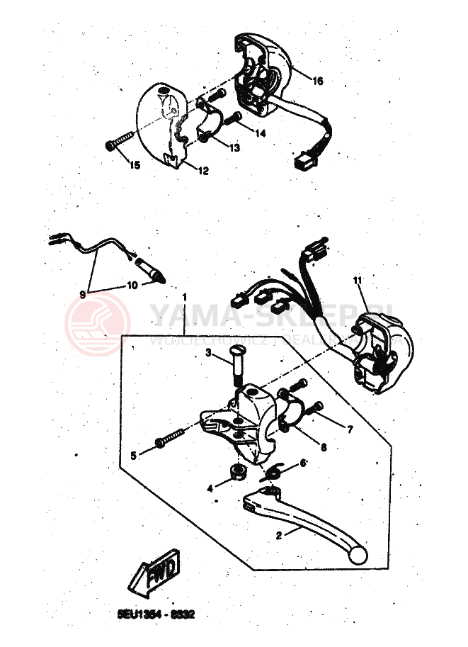 Schemat "Kierownica i osprzęt" do Yamaha FLIPPER