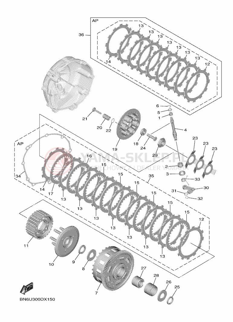 Schemat "sprzęgło" do Yamaha YZF-R6