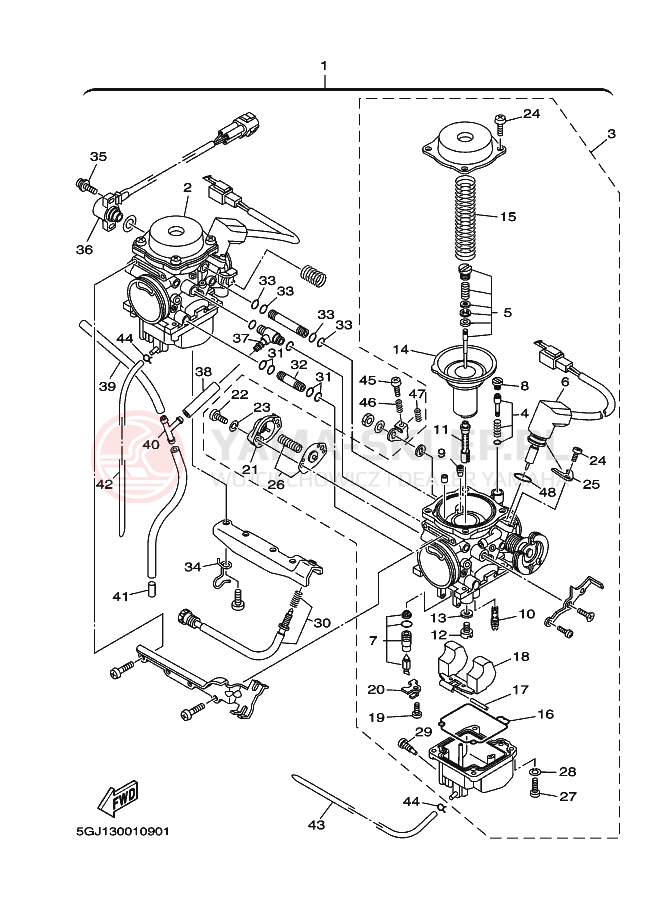 Schemat "Gaźnik" do Yamaha TMAX