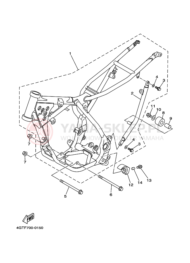 Schemat "rama" do Yamaha YZ80