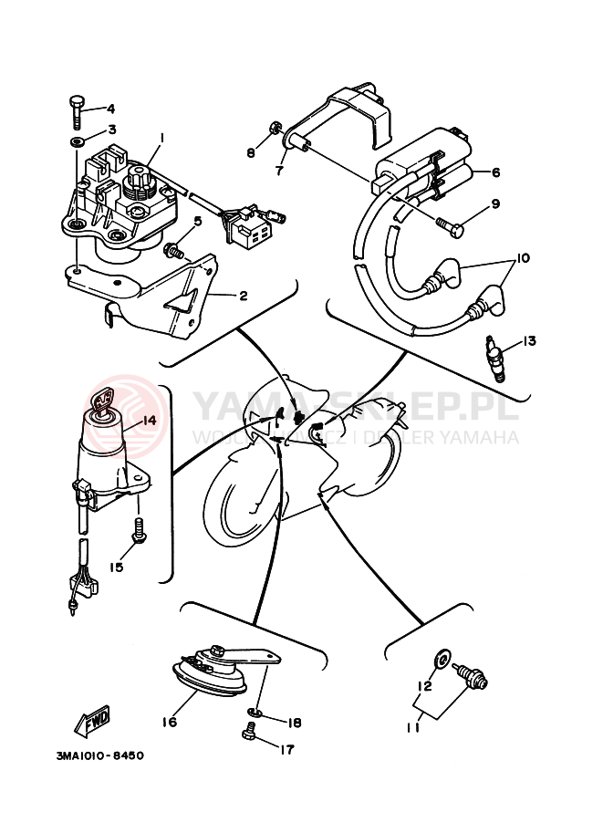 Schemat "układ elektryczny" do Yamaha TZR250SP
