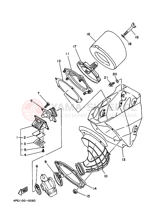 Schemat "Wtrysk paliwa" do Yamaha YZ125