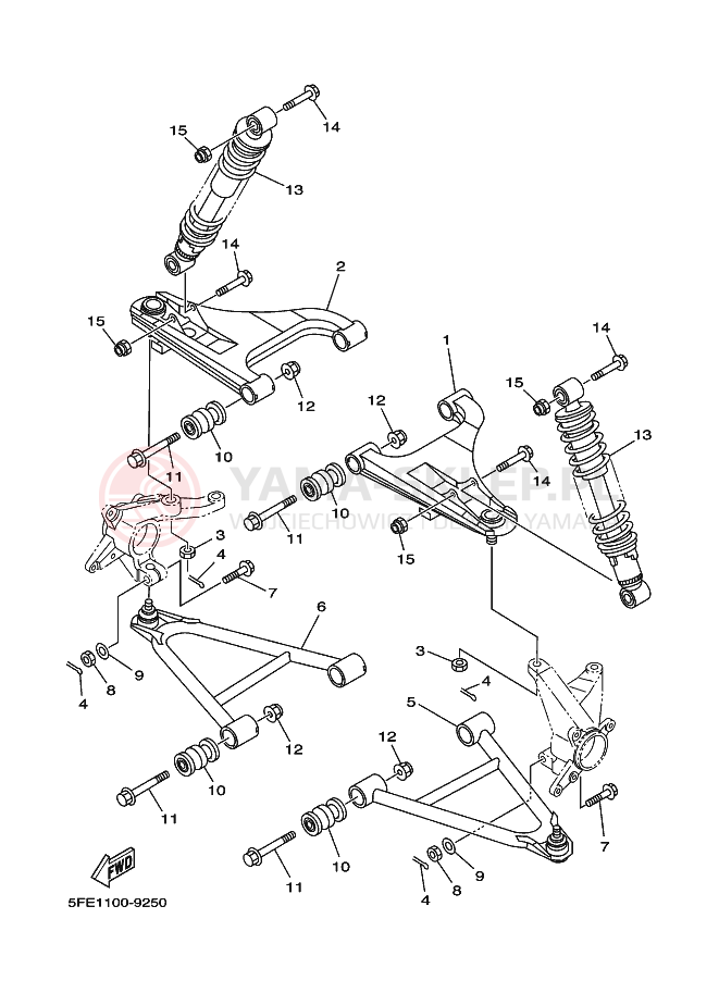 Schemat "Koło przód" do Yamaha YFM350UB