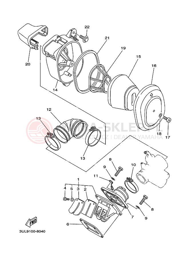 Schemat "Wtrysk paliwa" do Yamaha RT100 RT100M