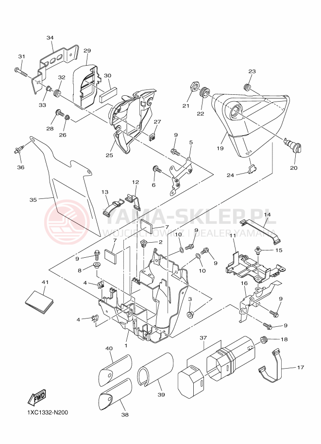 Schemat "Pokrywa boczna" do Yamaha XVS950 ABS