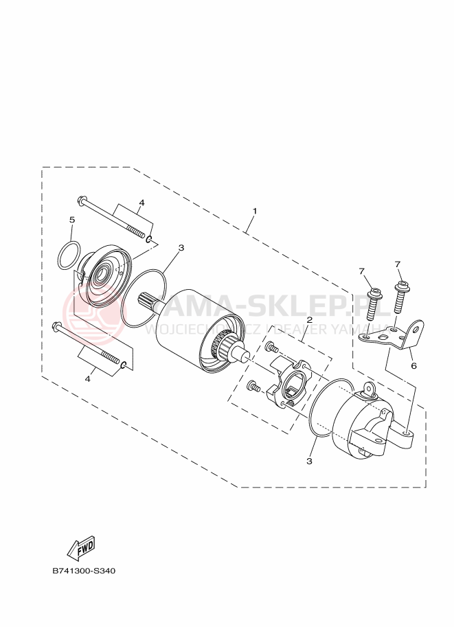 Schemat "rozrusznik" do Yamaha XMAX 300