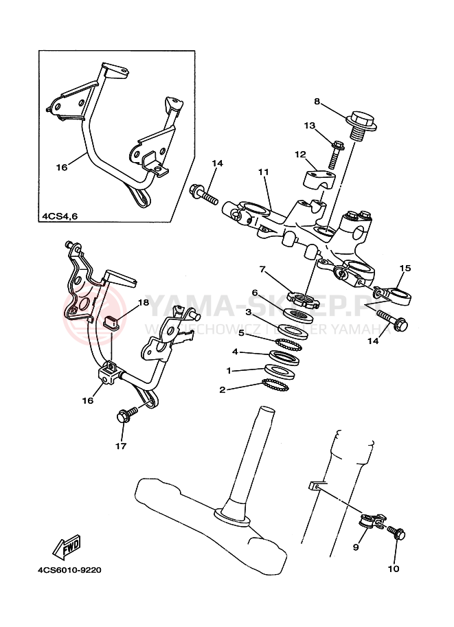 Schemat "Półki zawieszenia" do Yamaha TW200
